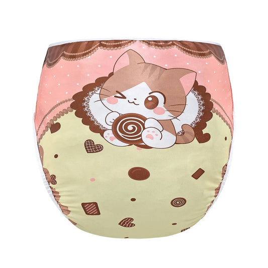 Landofgenie Cute ABDL Diaper Cover - Coffee Cat - landofgenie
