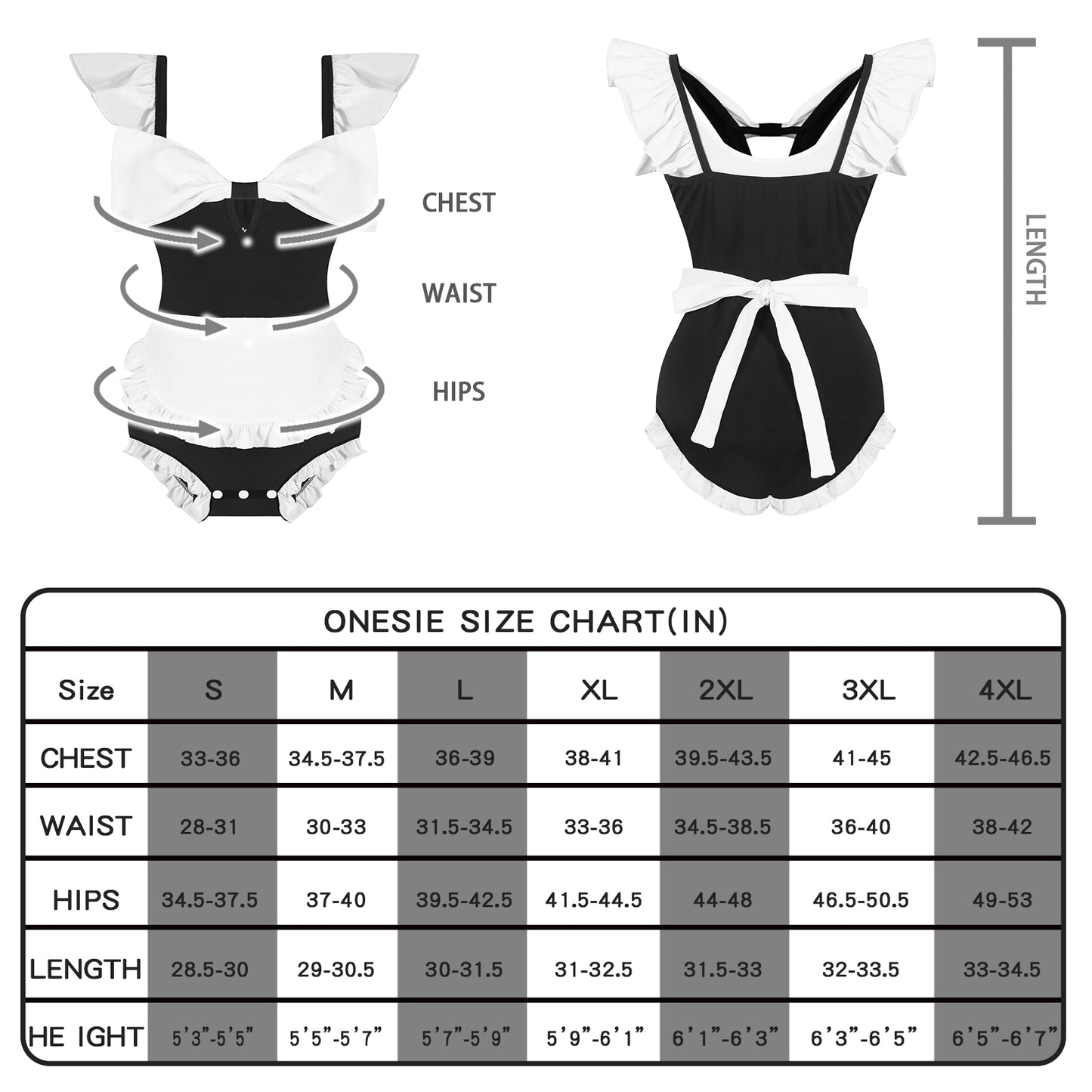 Landofgenie Cotton Cosplay Maid Onesie - landofgenie