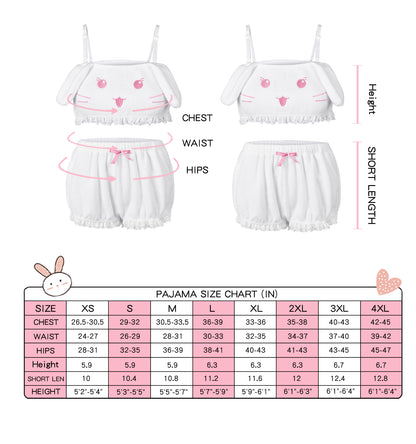 Landofgenie Kawaii Anime Cute Pajamas Set - Anime Cute Rabbit