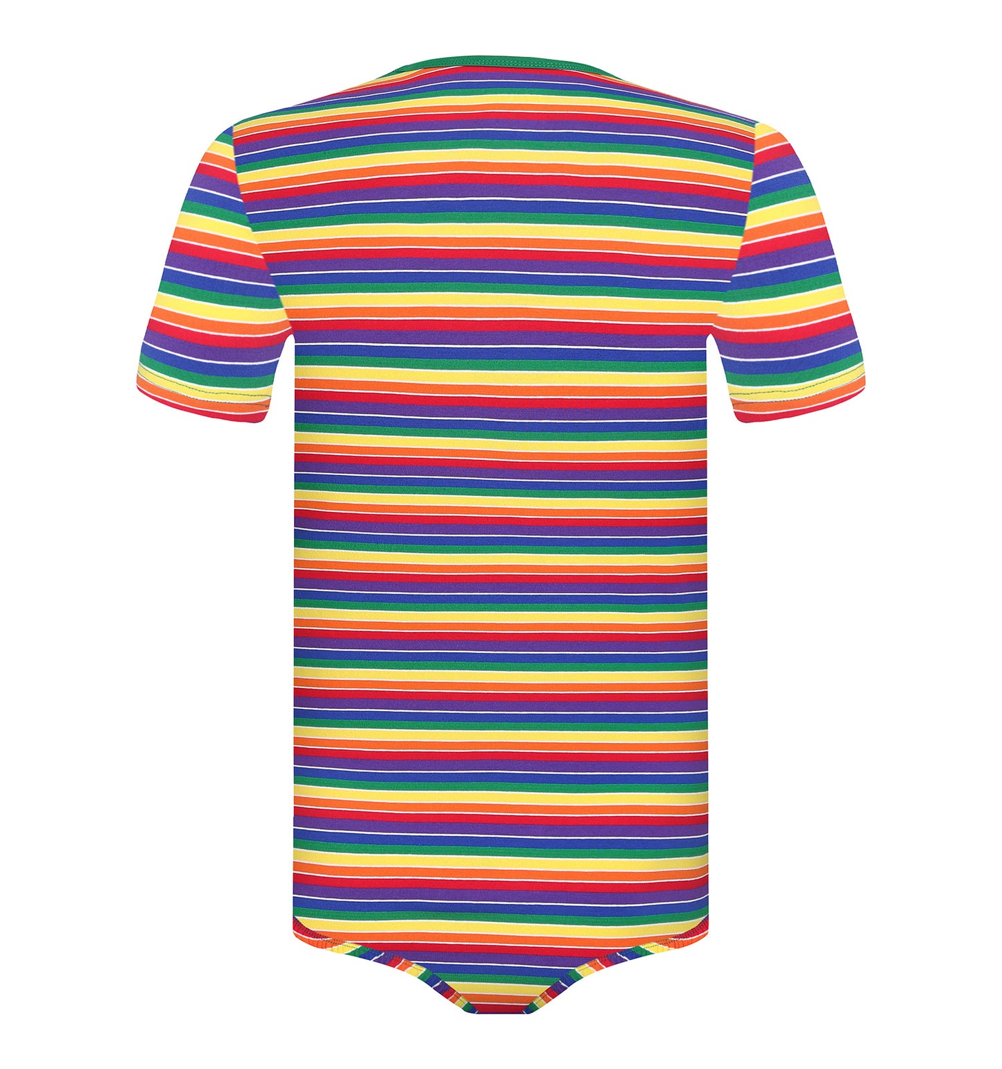 Landofgenie Mens Striped Onesie Short Sleeve Bodysuit Rainbow stripe - Stripe Maker