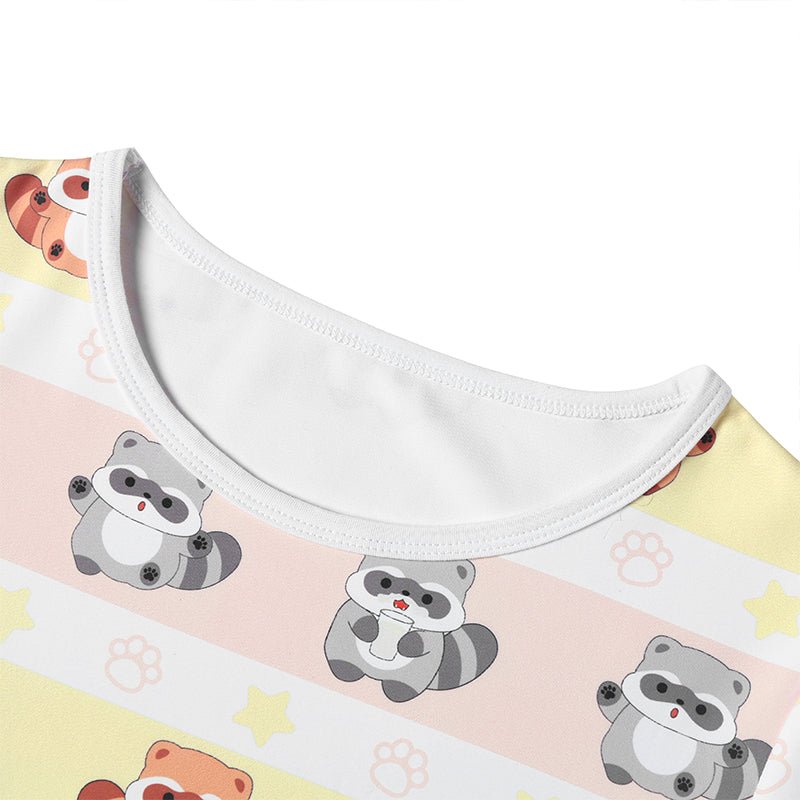 Landgenie Women Print Onesie -Raccoon - landofgenie