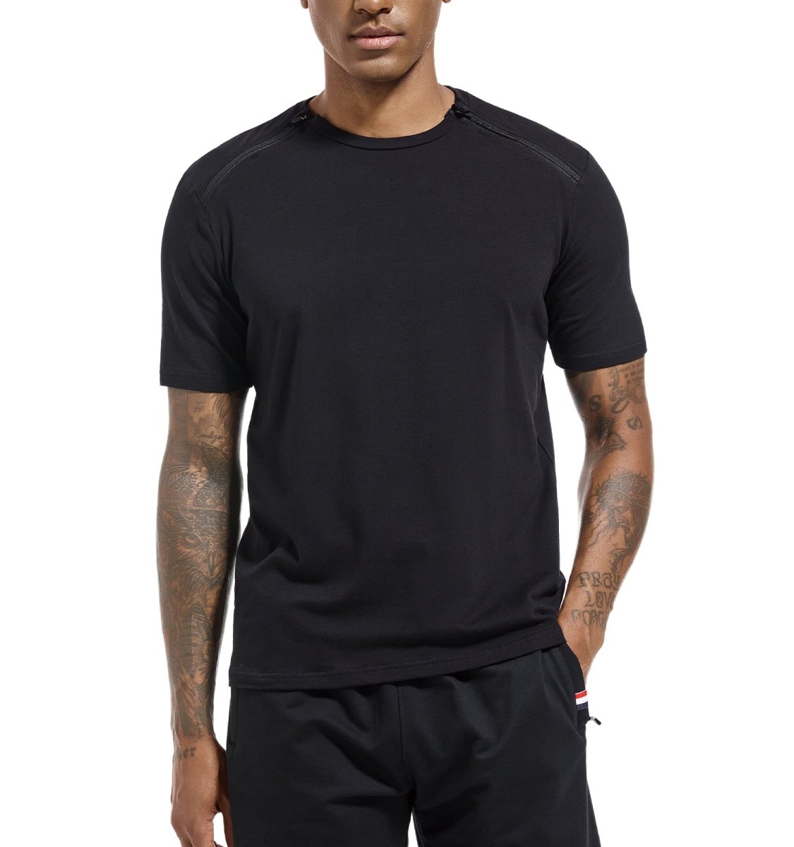 Landofgeni Unisex Port Shirts Post Shoulder Surgery Recovery Shirts - Black - landofgenie