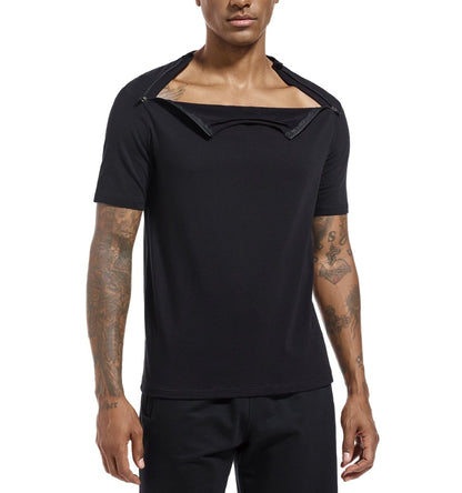 Landofgeni Unisex Port Shirts Post Shoulder Surgery Recovery Shirts - Black - landofgenie