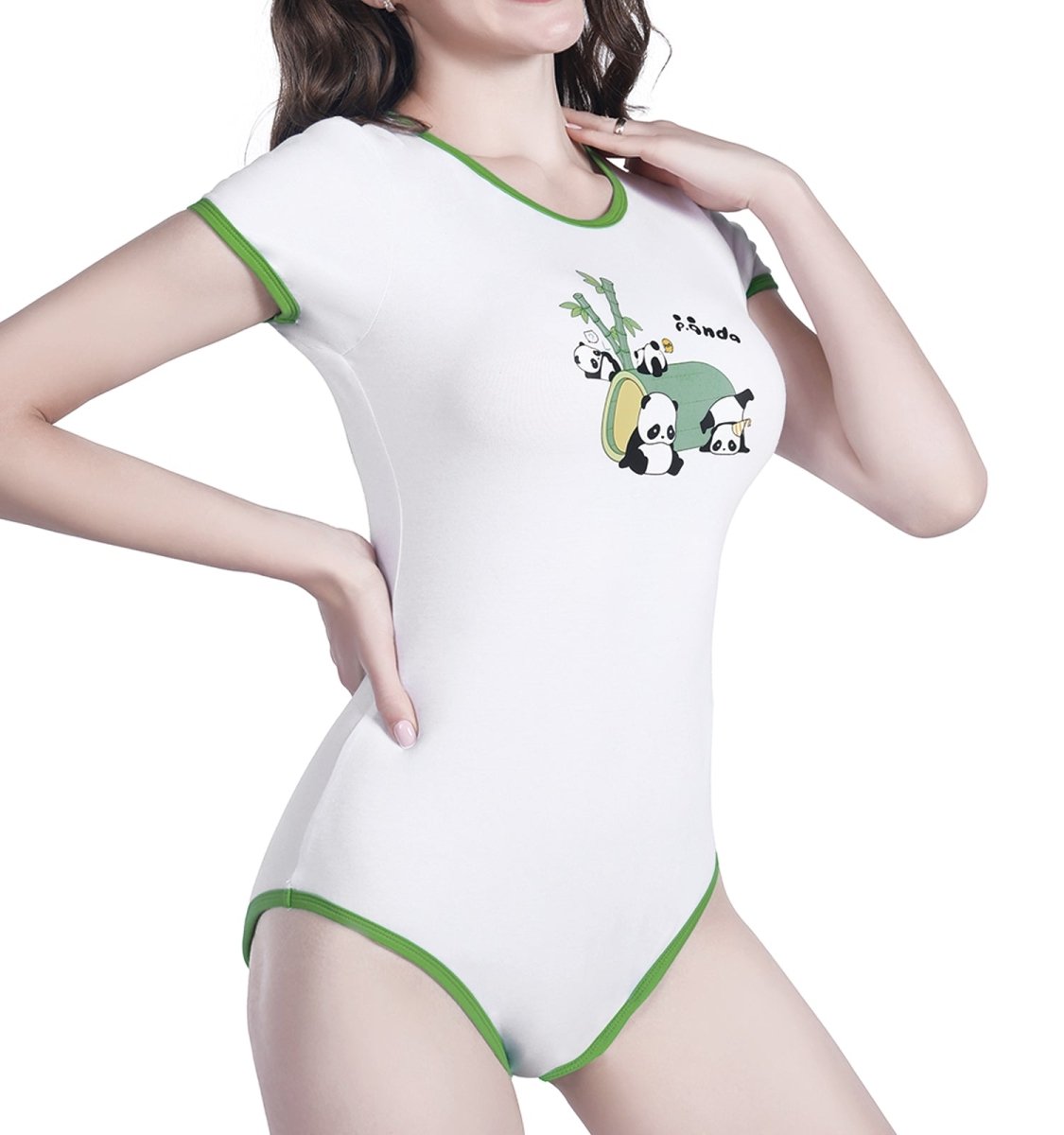 Landofgenie ABDL Onesie Womens Cotton Bodysuit - Panda Girl - landofgenie