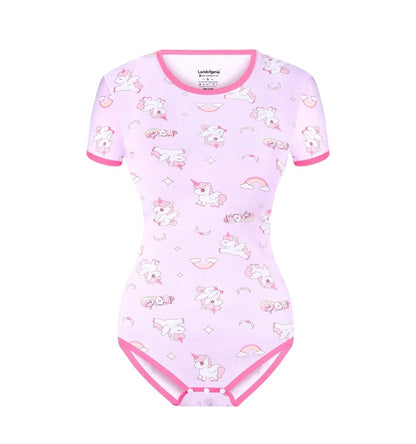 Landofgenie ABDL Onesie Womens Cotton Bodysuit - Unicorn - landofgenie