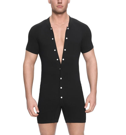 Landofgenie Adult Bodysuit Retro Onesie - Black - landofgenie