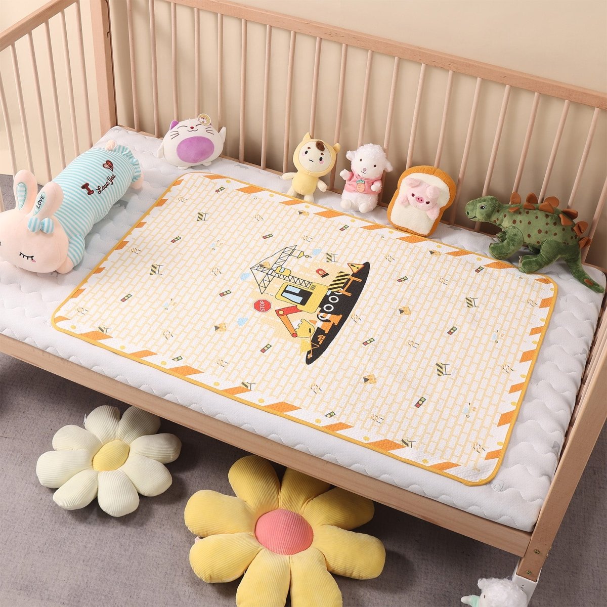 Landofgenie Adult Diaper Changing Pad 30 x 45.5 inches - Excavator - landofgenie
