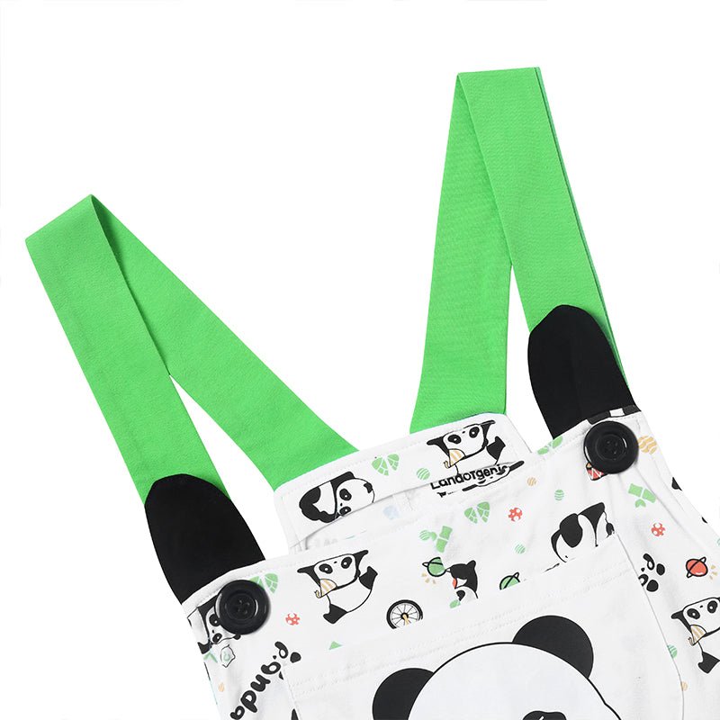 Landofgenie Adult Print Bib Shorts with Pocket - Panda - landofgenie