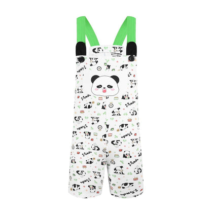 Landofgenie Adult Print Bib Shorts with Pocket - Panda - landofgenie