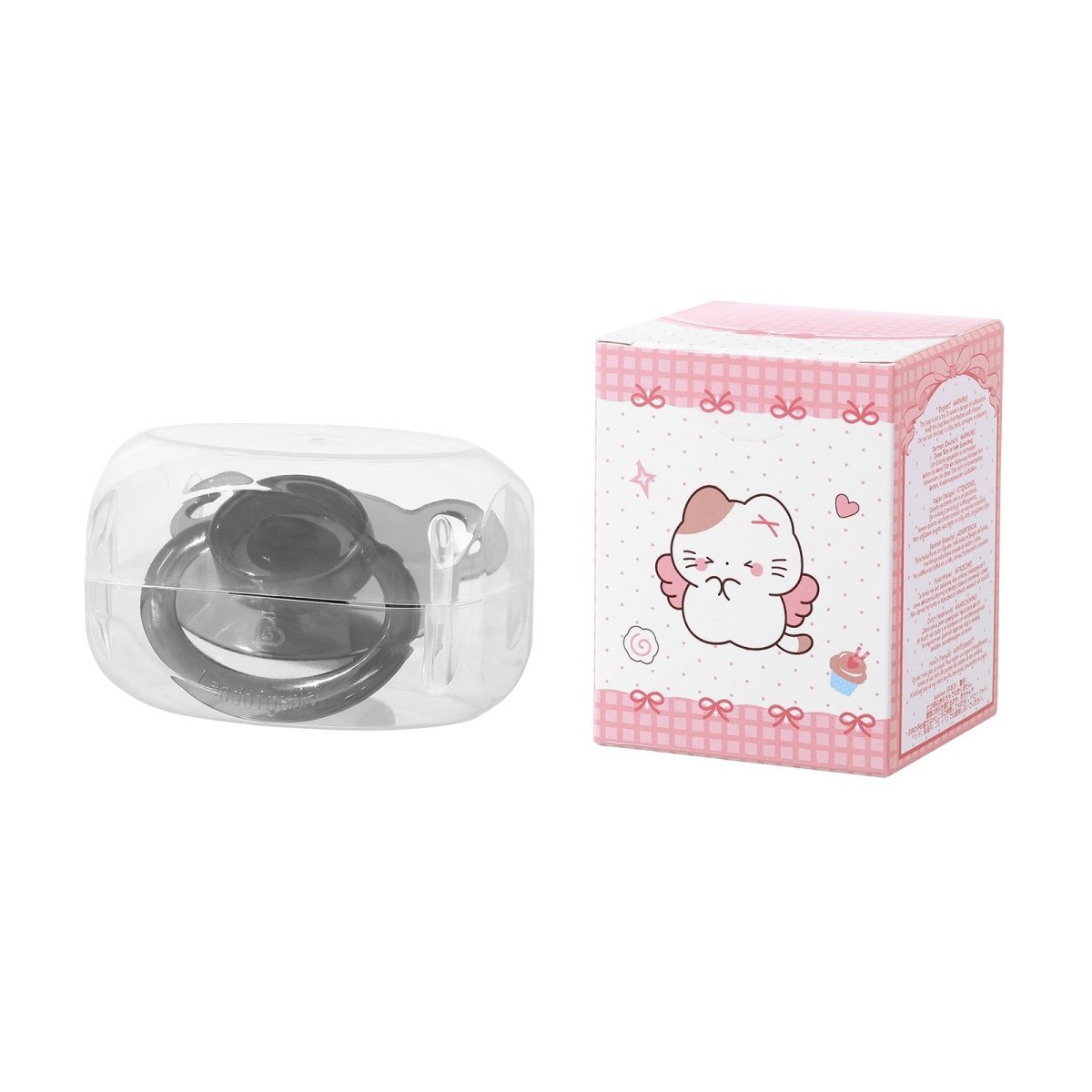 Landofgenie Adult Sized Gloss Pacifier - White & Black Bear Paci - landofgenie