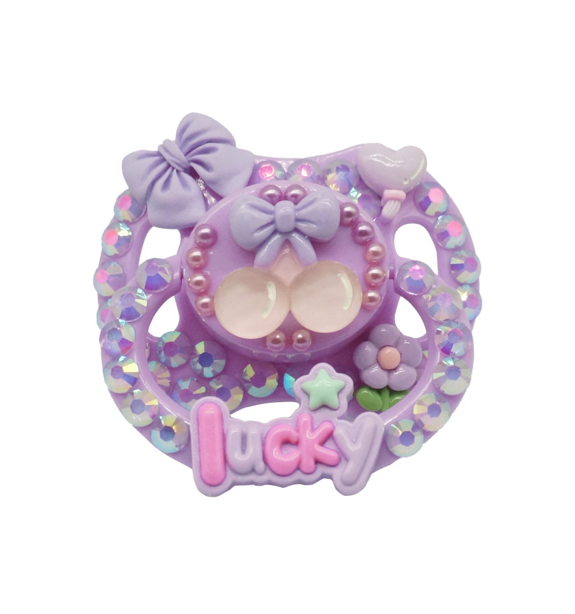 Landofgenie Adult Sized Pacifier -Lucky Purple DIY Paci - landofgenie