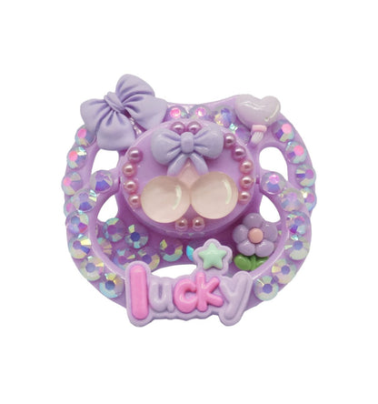 Landofgenie Adult Sized Pacifier -Lucky Purple DIY Paci - landofgenie