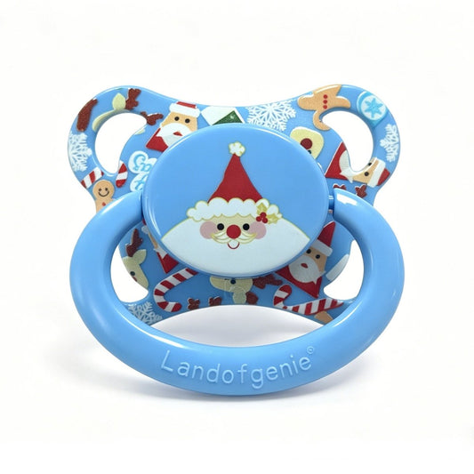 Landofgenie Adult Sized Print Pacifier - Christmas Blue - landofgenie