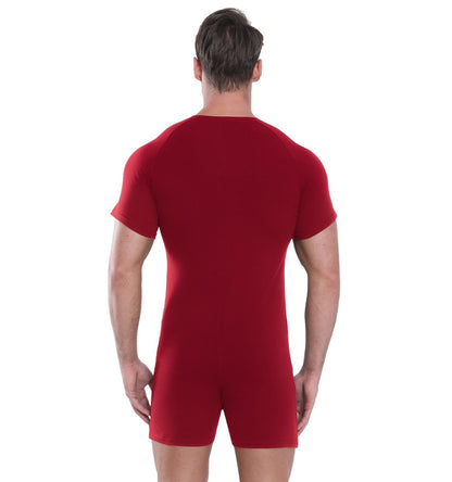 Landofgenie Basic Cotton Men One Piece Pajama - Red - landofgenie