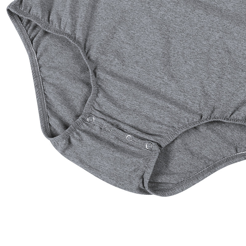 Landofgenie Basic Men Cotton Bodysuit- Gray - landofgenie
