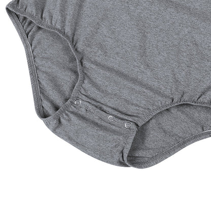 Landofgenie Basic Men Cotton Bodysuit- Gray - landofgenie