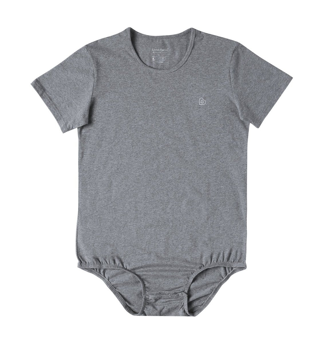 Landofgenie Basic Men Cotton Bodysuit- Gray - landofgenie