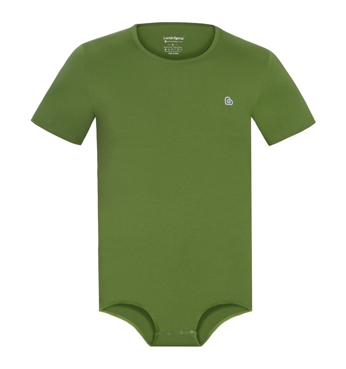 Landofgenie Basic Men Cotton Bodysuit- Green - landofgenie