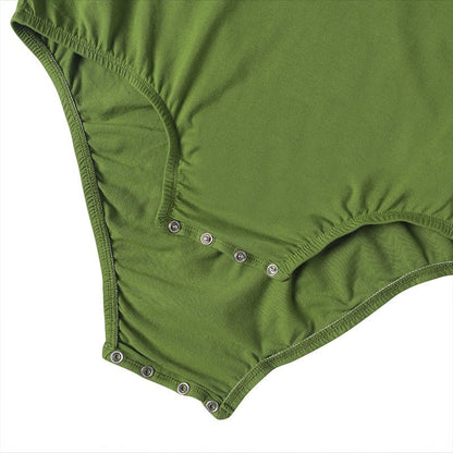 Landofgenie Basic Men Cotton Bodysuit- Green - landofgenie