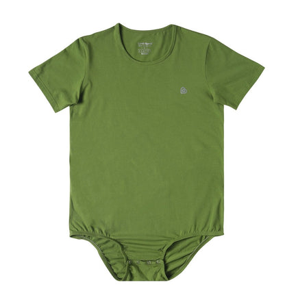 Landofgenie Basic Men Cotton Bodysuit- Green - landofgenie
