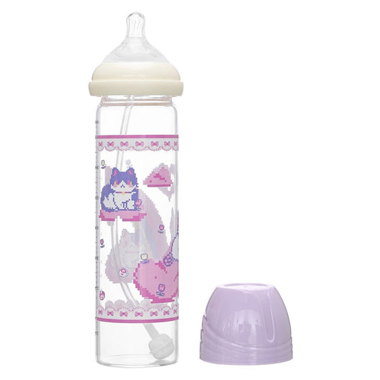 Landofgenie Cute Adult Glass Bottle - Pixel Cat - landofgenie