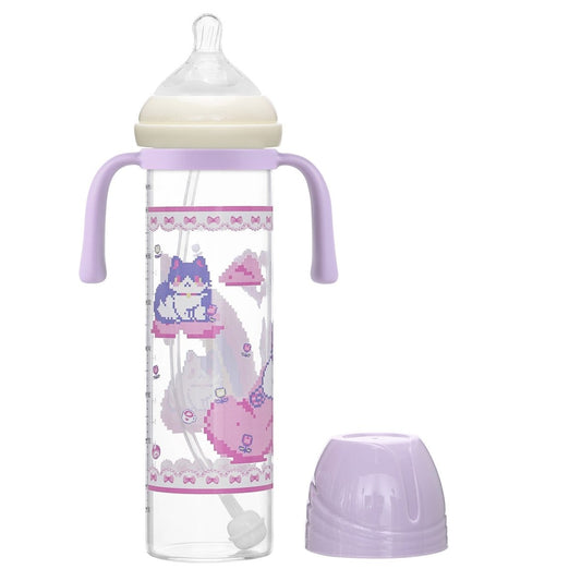 Landofgenie Cute Adult Glass Bottle - Pixel Cat - landofgenie