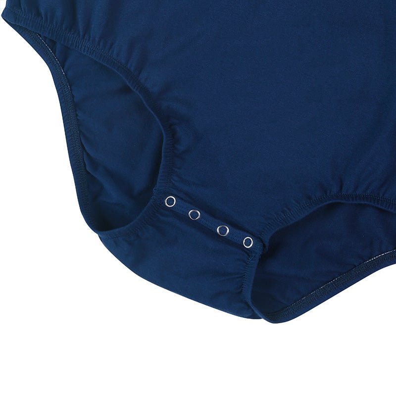 Landofgenie Long Sleeve Men Cotton Navy Bodysuit - landofgenie