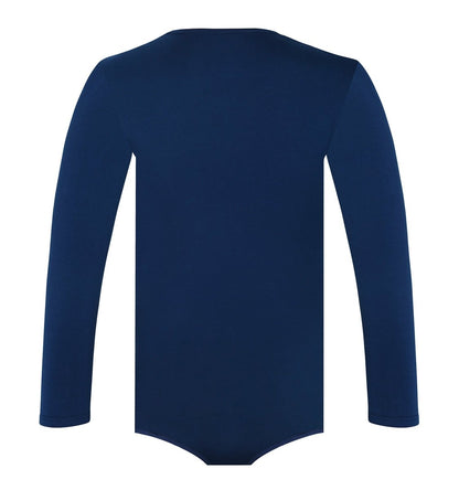 Landofgenie Long Sleeve Men Cotton Navy Bodysuit - landofgenie