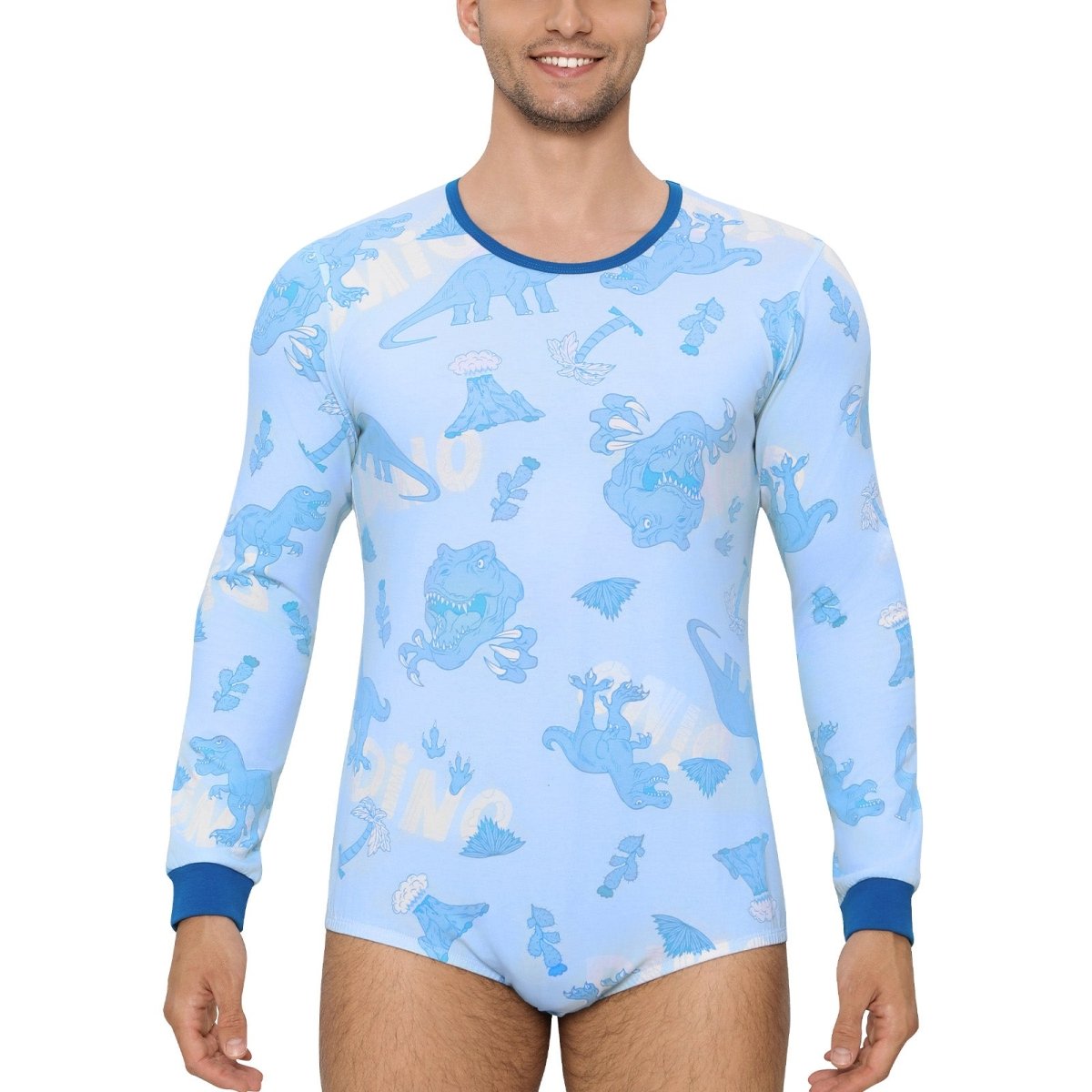 Landofgenie Long Sleeve Men Cotton Onesie - Dinosaur - landofgenie