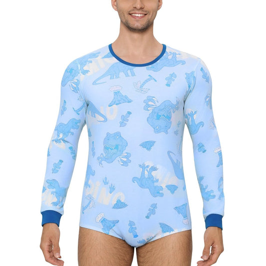 Landofgenie Long Sleeve Men Cotton Onesie - Dinosaur - landofgenie