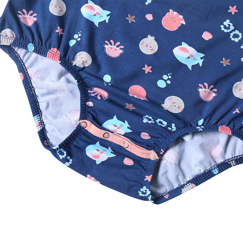 Landofgenie Long Sleeve Men Cotton Onesie - Ocean Animal - landofgenie