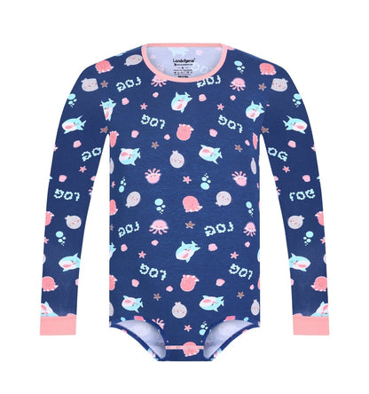 Landofgenie Long Sleeve Men Cotton Onesie - Ocean Animal - landofgenie