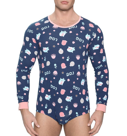 Landofgenie Long Sleeve Men Cotton Onesie - Ocean Animal - landofgenie