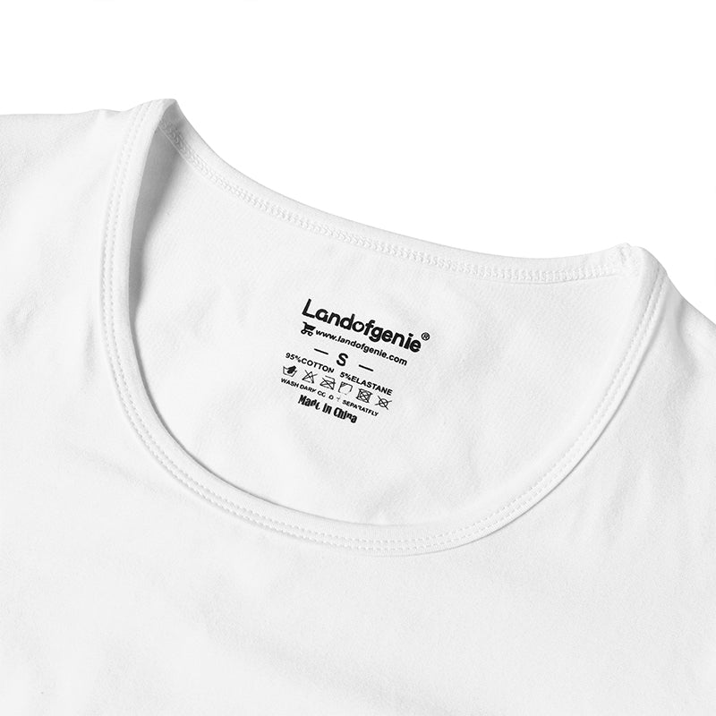 Landofgenie Long Sleeve Men Cotton White Bodysuit - landofgenie