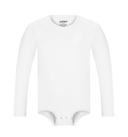Landofgenie Long Sleeve Men Cotton White Bodysuit - landofgenie