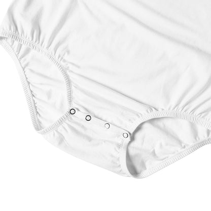 Landofgenie Long Sleeve Men Cotton White Bodysuit - landofgenie