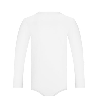 Landofgenie Long Sleeve Men Cotton White Bodysuit - landofgenie