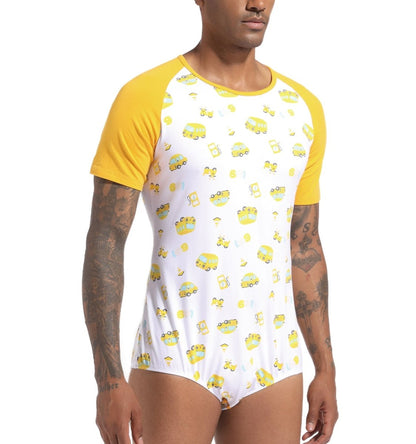 Landofgenie Men Print Onesie - Cartoon Car - landofgenie