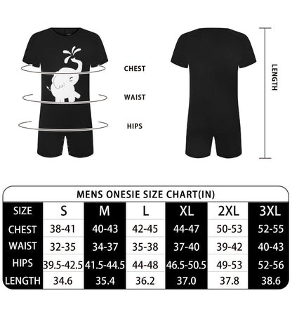 Landofgenie Men Print Onesie - Elephant - landofgenie