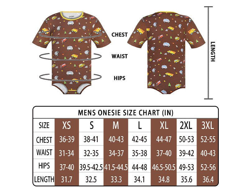Landofgenie Men Print Onesie - Little Car - landofgenie