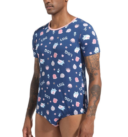 Landofgenie Men Print Onesie - Ocean - landofgenie