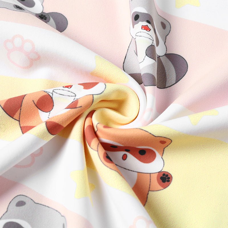 Landofgenie Men Print Onesie Snap Crotch - Raccoon - landofgenie
