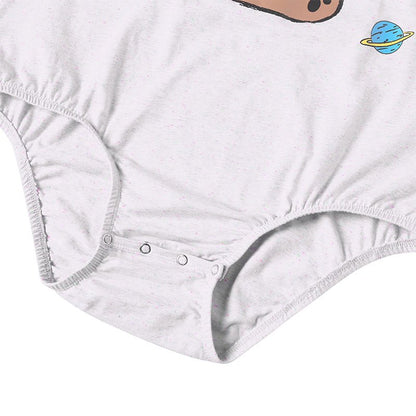 Landofgenie Men Print Onesie - Space Bear Littel Purple - landofgenie