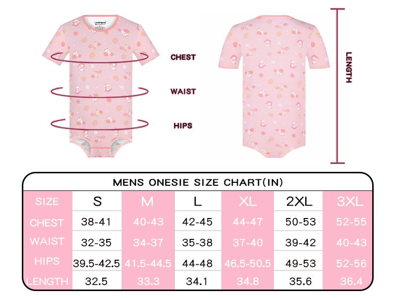 Landofgenie Men Print Onesie - Strawberry - landofgenie
