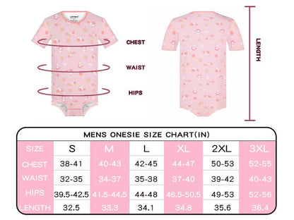 Landofgenie Men Print Onesie - Strawberry - landofgenie