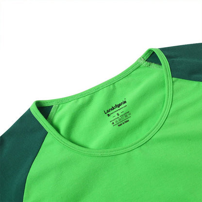 Landofgenie Men Raglan Sleeve Design Bodysuit - Green - landofgenie