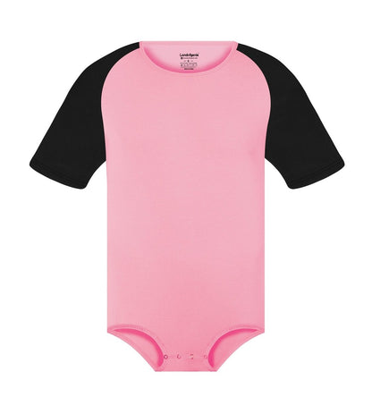 Landofgenie Men Raglan Sleeve Design Bodysuit - Pink - landofgenie