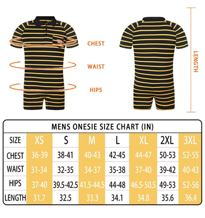 Landofgenie Men Short Sleeve Romper One Piece Pajamas - Black Bear - landofgenie