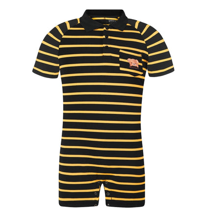 Landofgenie Men Short Sleeve Romper One Piece Pajamas - Black Bear - landofgenie