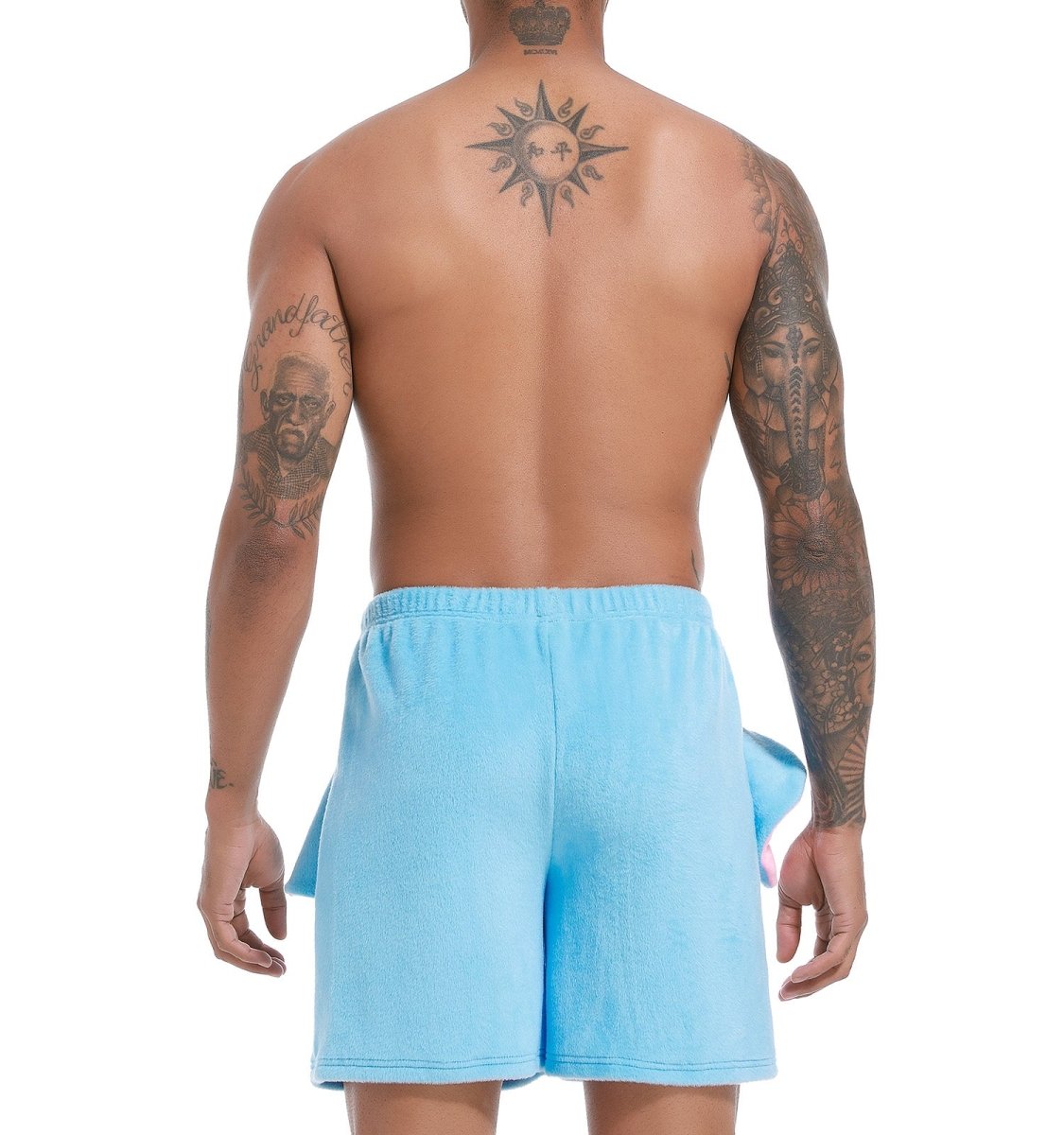 Landofgenie Men Shorts COSPLAY Elephant Style Blue - landofgenie